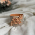 Handmade Cream and Salmon Ceramic Sakura Tumbler 160 ml