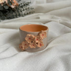 Handmade Cream and Salmon Ceramic Sakura Tumbler 160 ml