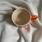 Handmade Pink and Orange Wave Ceramic Mug 150 ml