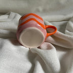 Handmade Pink and Orange Wave Ceramic Mug 150 ml
